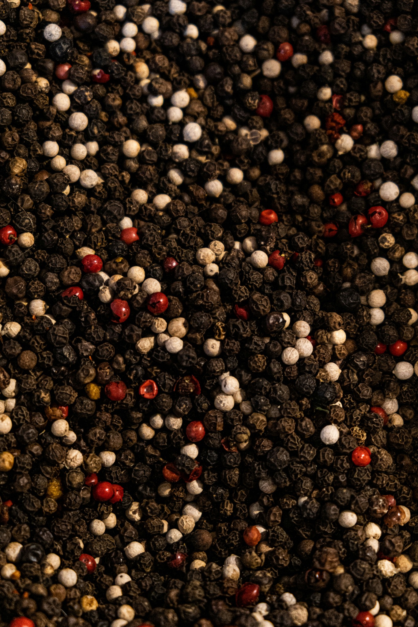 Mixed peppercorns close up